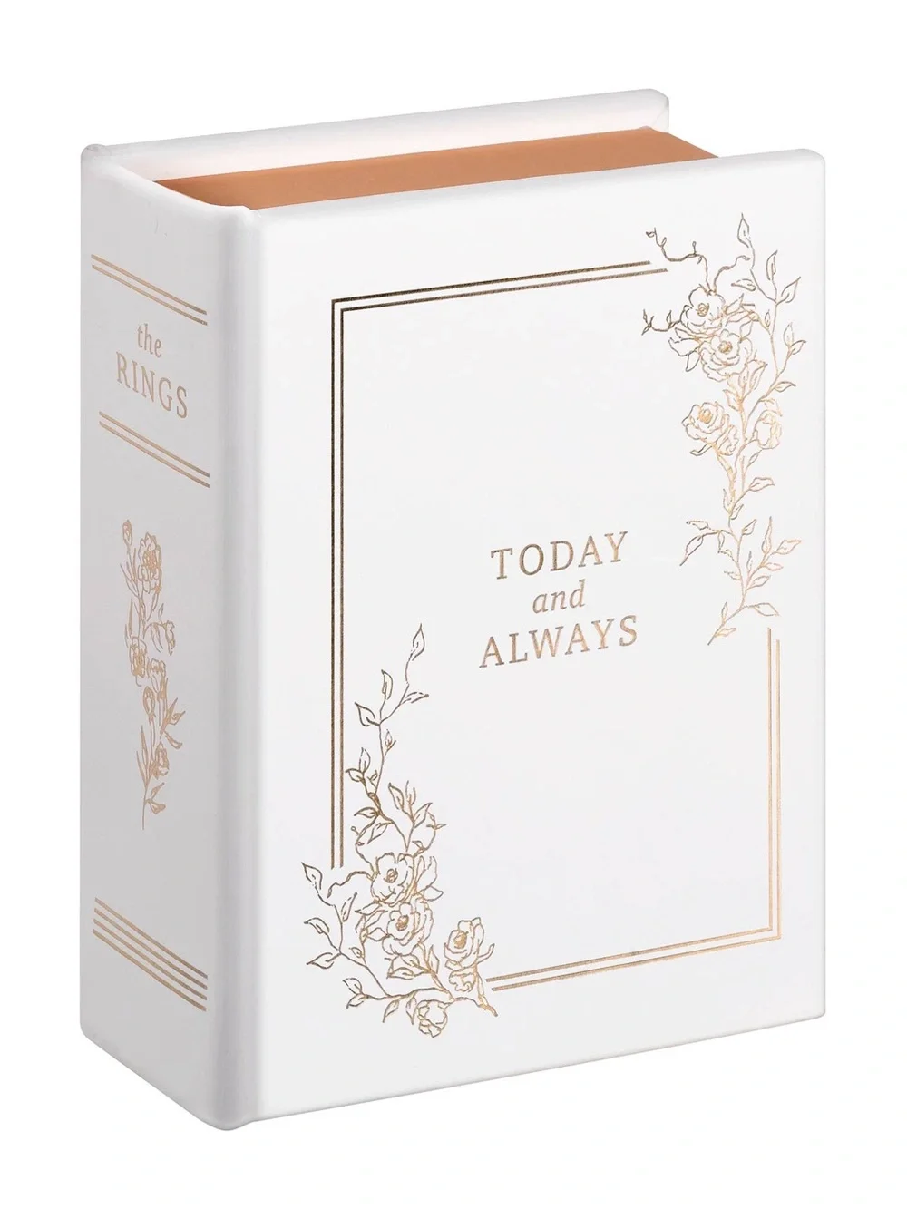 White and Gold 'Today and Always' Decorative Wedding Ring Box | NIB